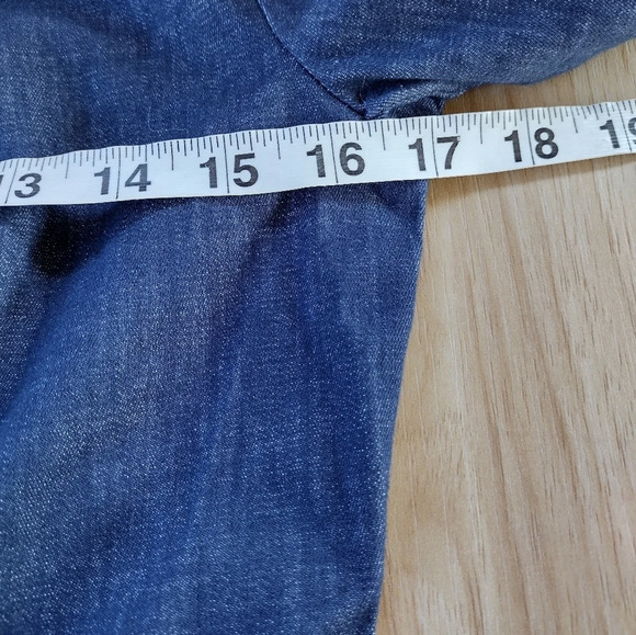 WHBM Blue Tailored Military Denim Jacket 2 NWT - Picture 8 of 10